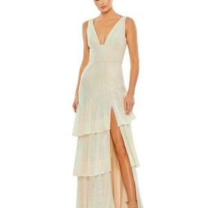 Iridescent Tiered Evening Gown Ieena By Mac Duggal Size 8